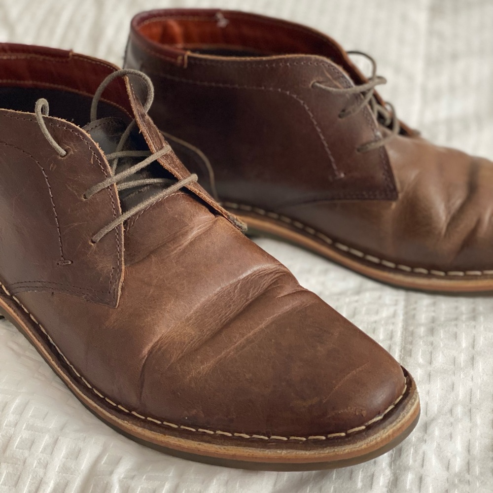 Steve Madden Dark Brown Leather Chukka Boots (10)